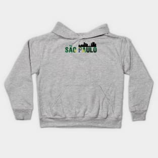 Sao Paulo Skyline + Brazil Flag Kids Hoodie